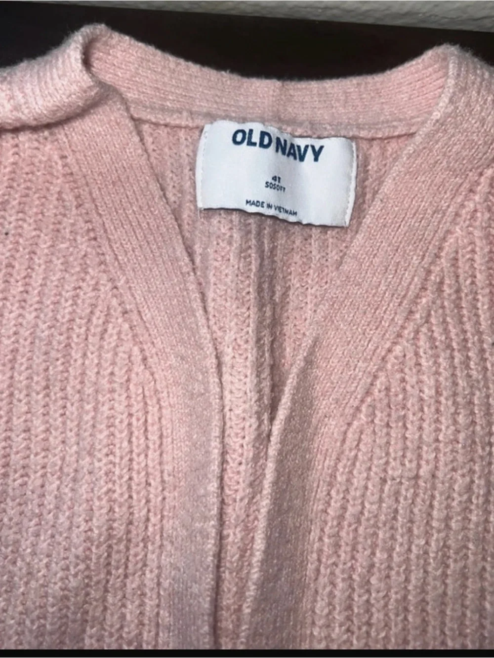 Toddler Light Pink Open Cardigan Sweater